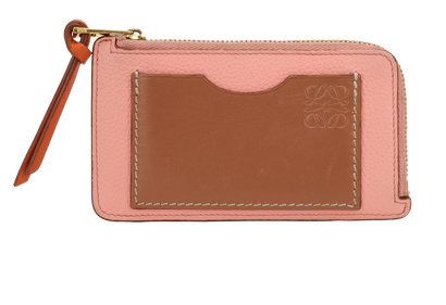 Loewe Coin Cardholder, &pound;90, Accessories, Brown/Pink, Leather, Front view